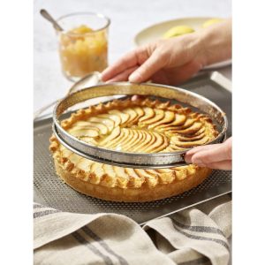 De Buyer Perforated Tart Ring Rolled Edge 280mm