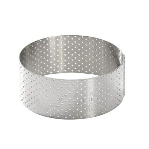 De Buyer Perforated Stainless Steel Straight Tart Ring 85x35mm