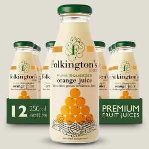 Folkington’s Juices Orange Glass Bottle 250ml (Pack of 12)