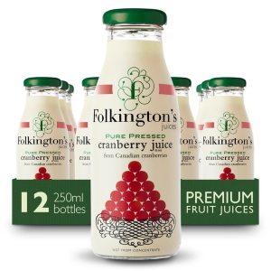 Folkington’s Juices Cranberry Glass Bottle 250ml (Pack of 12)