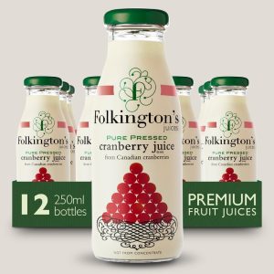 Folkington’s Juices Cranberry Glass Bottle 250ml (Pack of 12)
