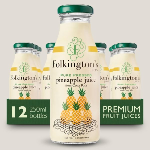 Folkington’s Juices Pineapple Glass Bottle 250ml (Pack of 12)