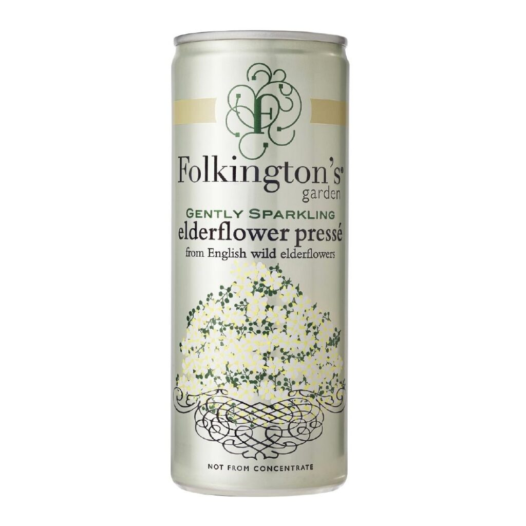 Folkington’s Sparkling Drinks Elderflower Can 250ml (Pack of 12)