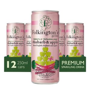 Folkington’s Sparkling Drinks Rhubarb & Apple Can 250ml (Pack of 12)