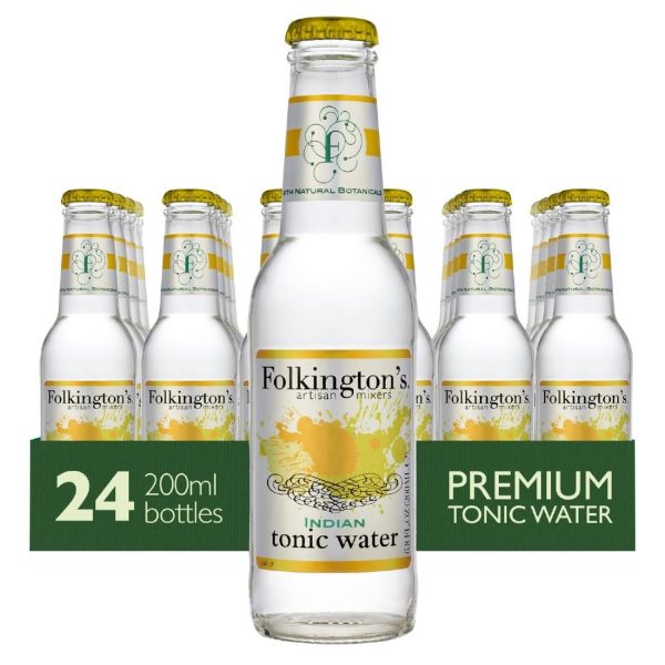 Folkington’s Indian Tonic Water Glass Bottle 200ml (Pack of 24)