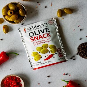 Mr Filbert’s Green Olives Chilli & Black Pepper 50g (Pack of 12)