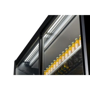 Zoin Cervinho Multideck Display Black with Hinged Doors 700mm