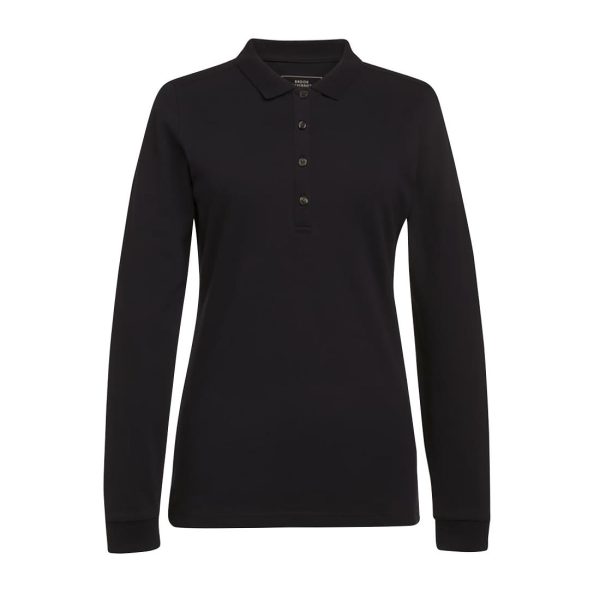 Brook Taverner Anna Womens Long Sleeve Polo Shirt Black Size L