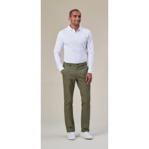 Brook Taverner Frederick Mens Long Sleeve Polo Shirt White Size L