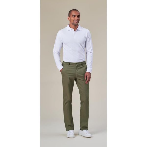Brook Taverner Frederick Mens Long Sleeve Polo Shirt White Size L