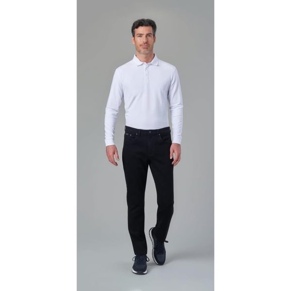 Brook Taverner Frederick Mens Long Sleeve Polo Shirt White Size L