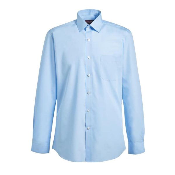 Brook Taverner Mens Long Sleeve Rapino Shirt Blue 15 1/2″