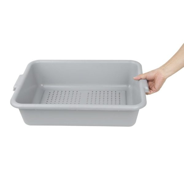 Vogue EDLP Plastic Perforated Storage Box Grey