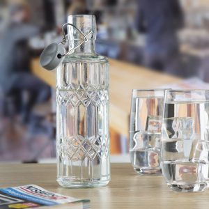 Olympia Geo Glass Water Bottle with Stopper 640ml (Pack of 6)