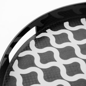 Olympia Kristallon PC Round Non Slip Tray With Handles 355mm