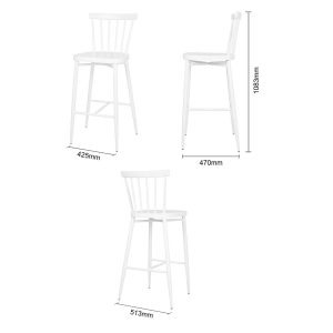 Bolero Windsor Aluminium White High Stools (Pack of 2)