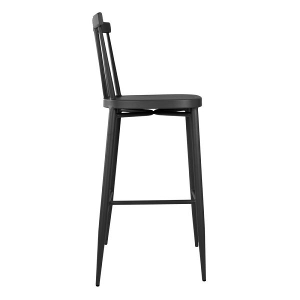 Bolero Windsor Aluminium Black High Stools (Pack of 2)