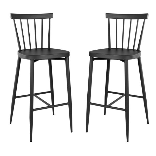 Bolero Windsor Aluminium Black High Stools (Pack of 2)
