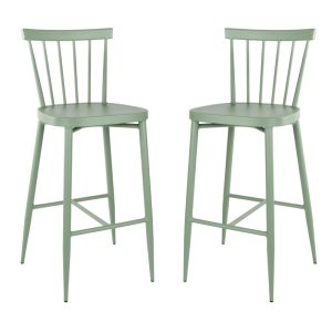 Bolero Windsor Aluminium Green High Stools (Pack of 2)
