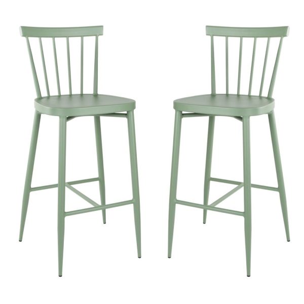 Bolero Windsor Aluminium Green High Stools (Pack of 2)