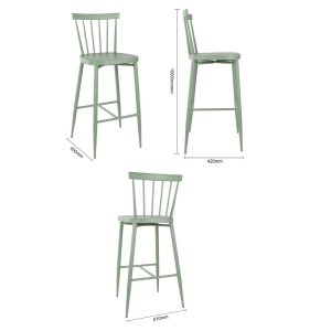 Bolero Windsor Aluminium Green High Stools (Pack of 2)