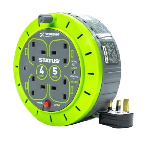 Status 4 Socket Cable Reel with Thermal Cut Out 13Amp 5m