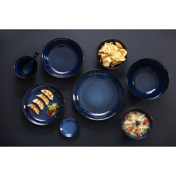 Olympia Luna Midnight Blue Coupe Plate 255mm (Pack of 4)