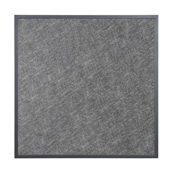 Bolero Black Brushed Mix Outdoor Tempered Glass Table Top Square Grey Trim 700mm