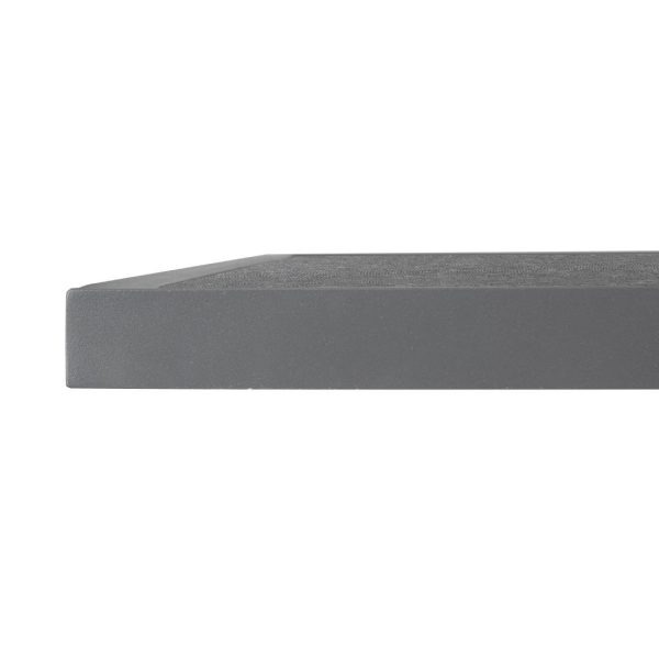 Bolero Black Brushed Mix Outdoor Tempered Glass Table Top Square Grey Trim 700mm