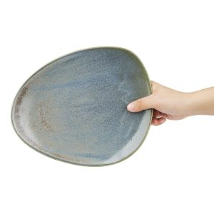 Olympia Ember Blue Triangle Plates 250mm (Pack of 6)