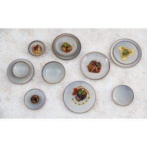 Olympia Drift Grey Embossed Coupe Bowls 205mm (Pack of 4)