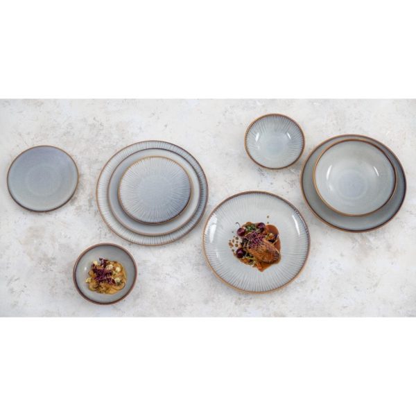 Olympia Drift Grey Embossed Coupe Bowls 155mm (Pack of 6)