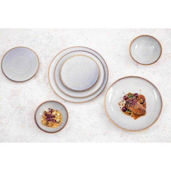 Olympia Drift Grey Embossed Coupe Bowls 155mm (Pack of 6)