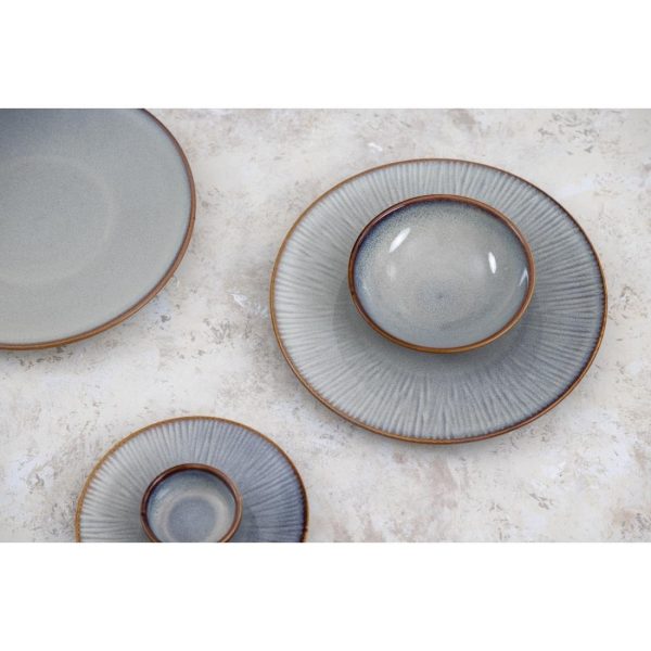 Olympia Drift Grey Embossed Coupe Low Bowls 260mm (Pack of 4)