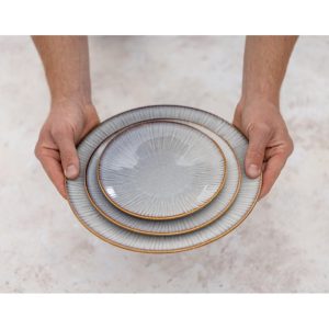Olympia Drift Grey Embossed Coupe Plates 180mm (Pack of 6)