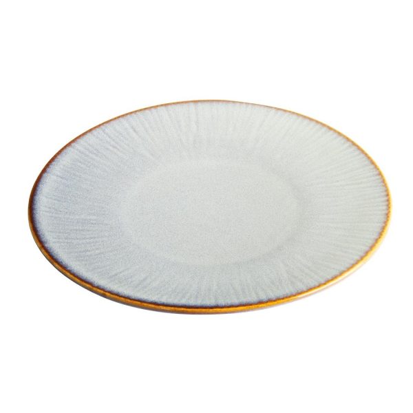 Olympia Drift Grey Embossed Coupe Plates 220mm (Pack of 6)