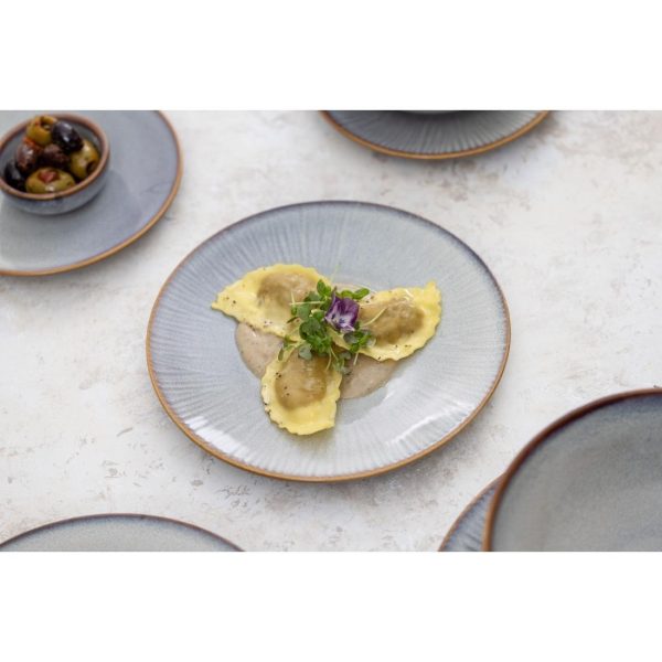 Olympia Drift Grey Embossed Coupe Plates 220mm (Pack of 6)