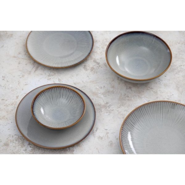 Olympia Drift Grey Embossed Coupe Bowls 155mm (Pack of 6)