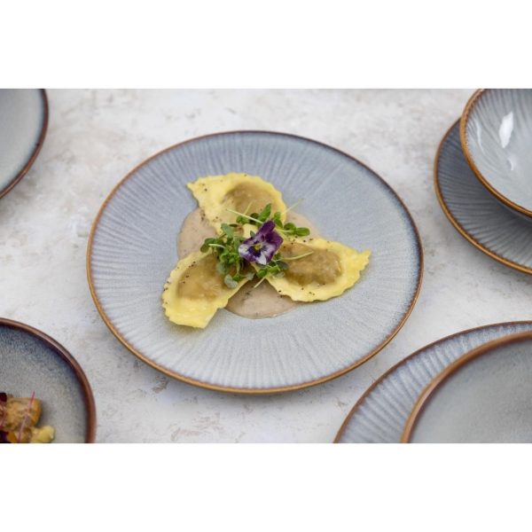 Olympia Drift Grey Embossed Coupe Plates 220mm (Pack of 6)