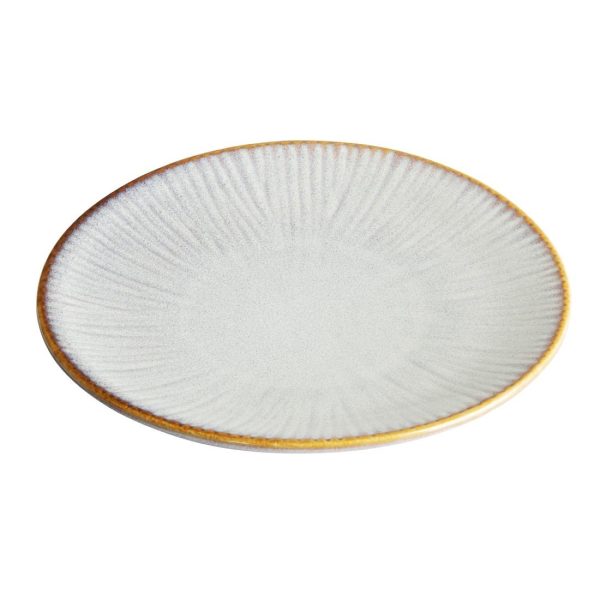Olympia Drift Grey Embossed Coupe Plates 180mm (Pack of 6)