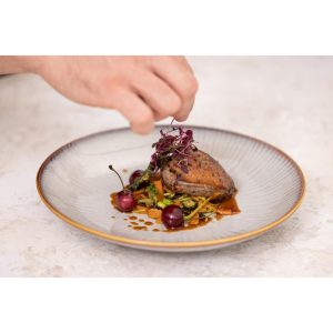 Olympia Drift Grey Embossed Coupe Low Bowls 260mm (Pack of 4)