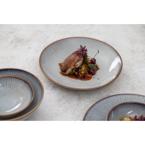 Olympia Drift Grey Embossed Coupe Bowls 155mm (Pack of 6)