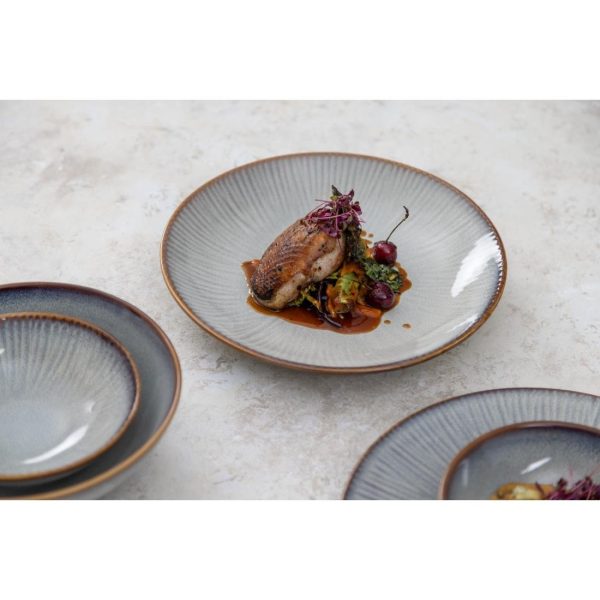 Olympia Drift Grey Embossed Coupe Bowls 155mm (Pack of 6)