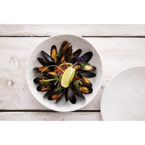 Olympia Denim White Coupe Bowls 220mm (Pack of 6)