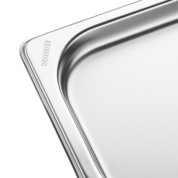 Vogue Stainless Steel Gastronorm 2/4 Tray 20mm
