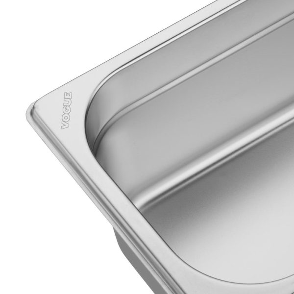 Vogue Stainless Steel Gastronorm 2/4 Tray 100mm