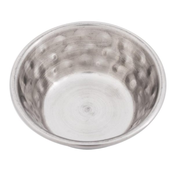 Olympia Hammered Stainless Steel Sauce Cups 45ml (Pack of 12)