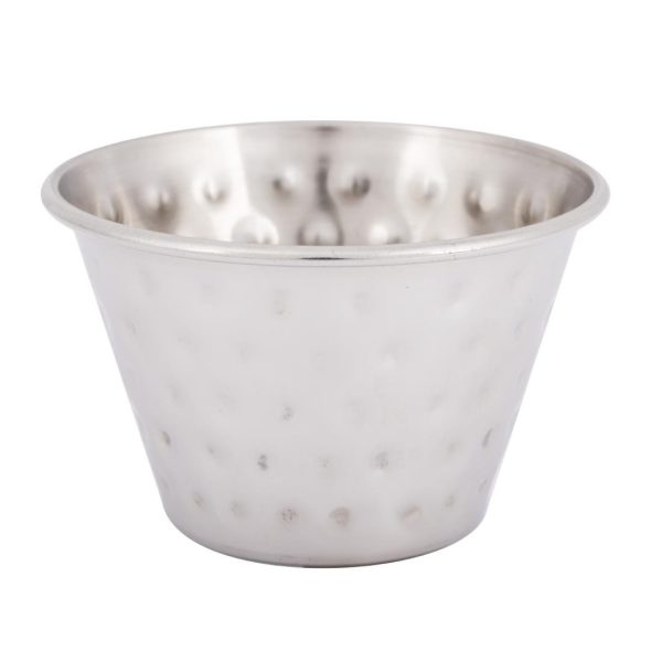 Olympia Hammered Stainless Steel Sauce Cups 115ml (Pack of 12)