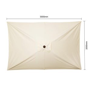 Bolero Seville Square Parasol 2x3m Cream