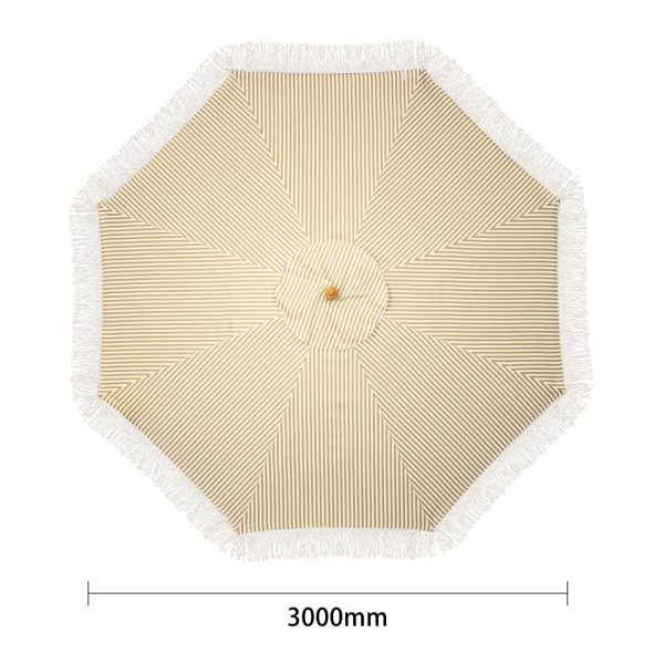 Bolero Sicily Round Striped Parasol 2m Diameter